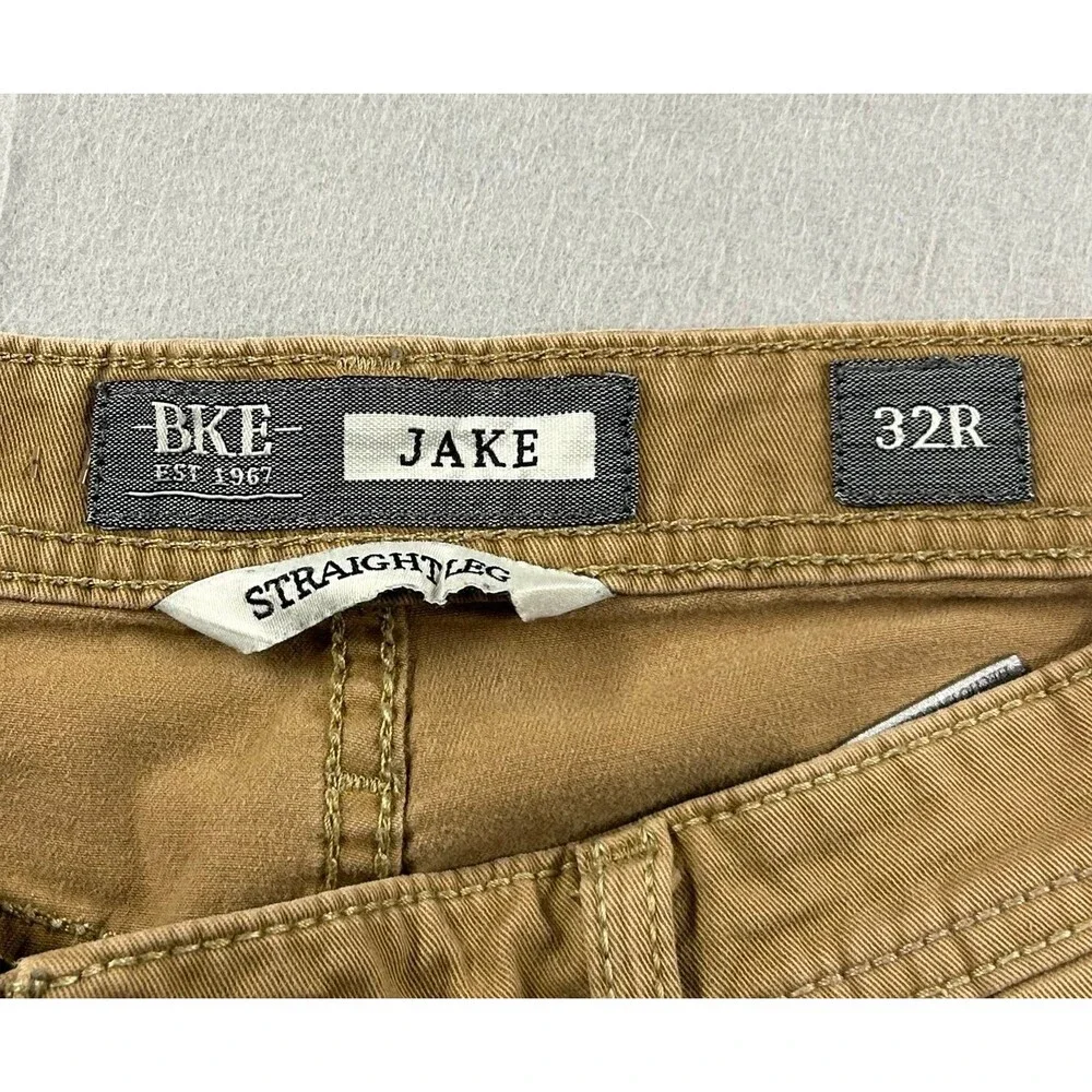 BKE Men’s Jake Straight Leg Pants Brown Khaki 32R Style AGC6607